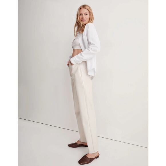 NWT Madewell The Perfect Vintage Straight Pant Size 27 Cream Faux Leather - Picture 2 of 13